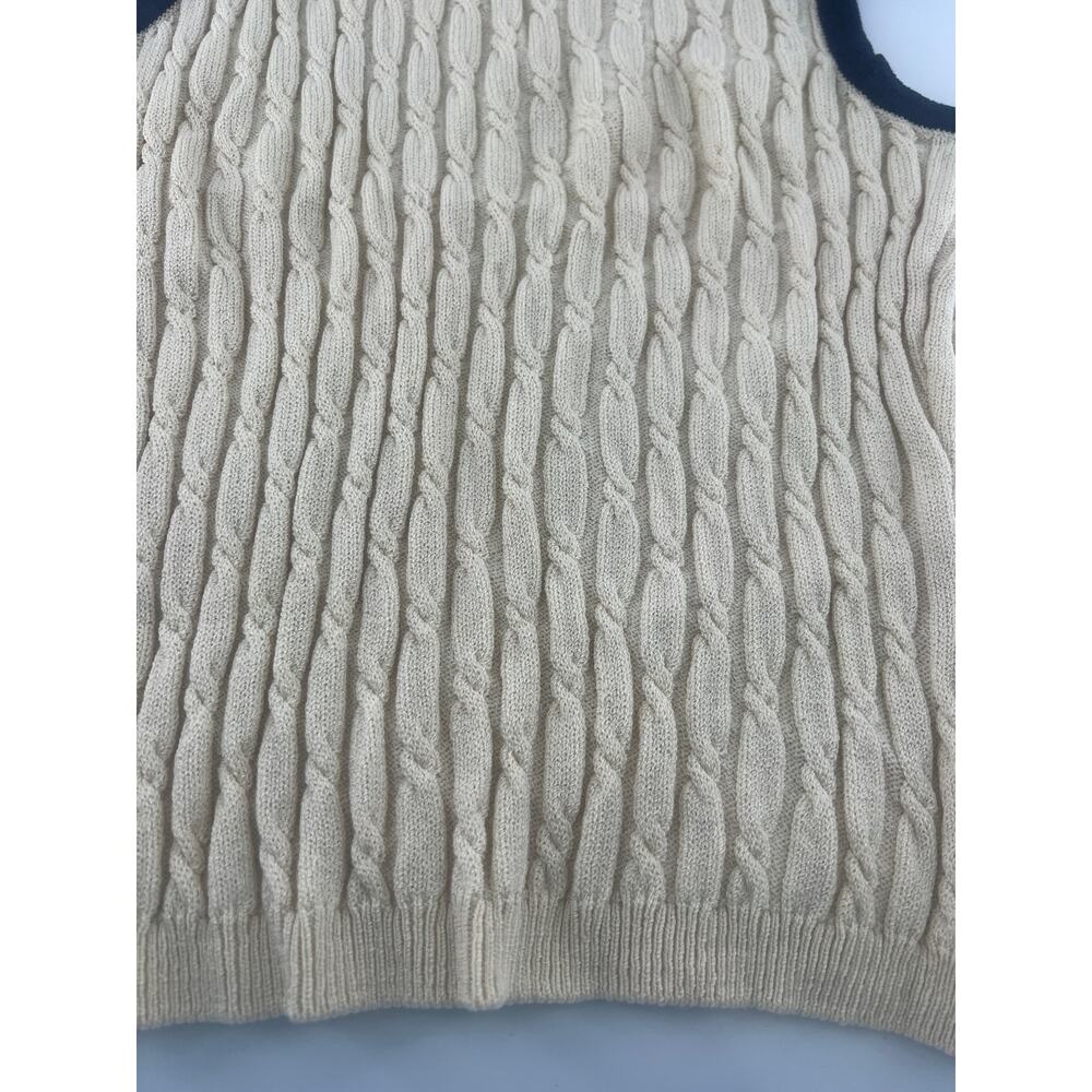 St. John Collection by Marie Gray Sweater Vest Womens Small Cream Ivory Blue - Picture 3 of 9